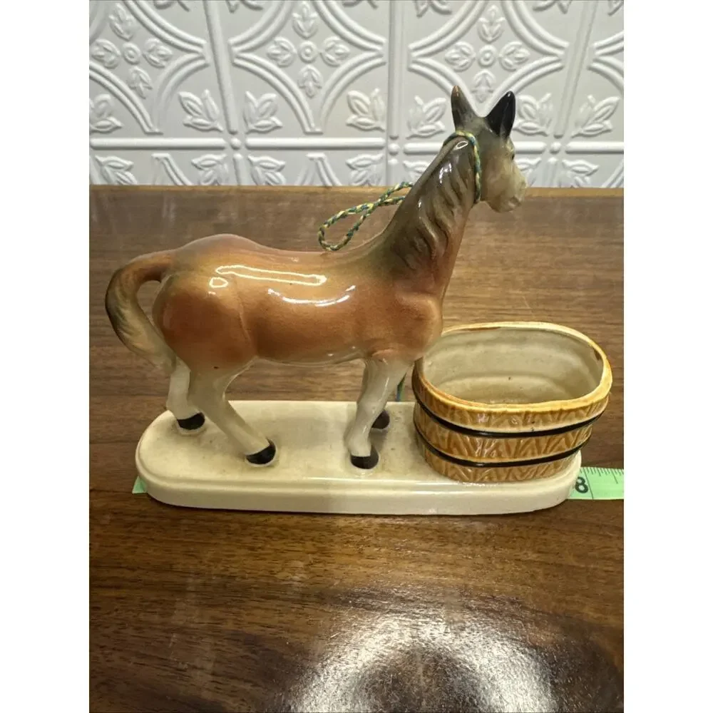 Vintage Japan Horse Planter Mare Ceramic Brown Figurine